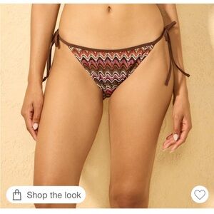 Shade and Shore Zig Zag Crochet Low Rise Medium Coverage Bikini Bottoms, L, NWT